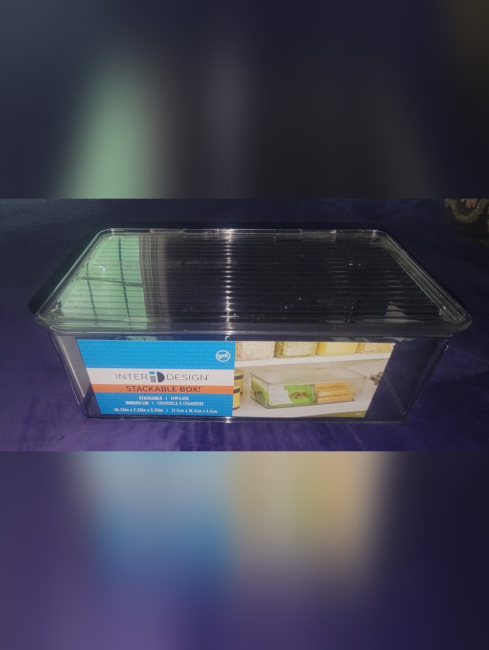 Stackable Plastic Box with hinged Lid - Picture 2 of 5